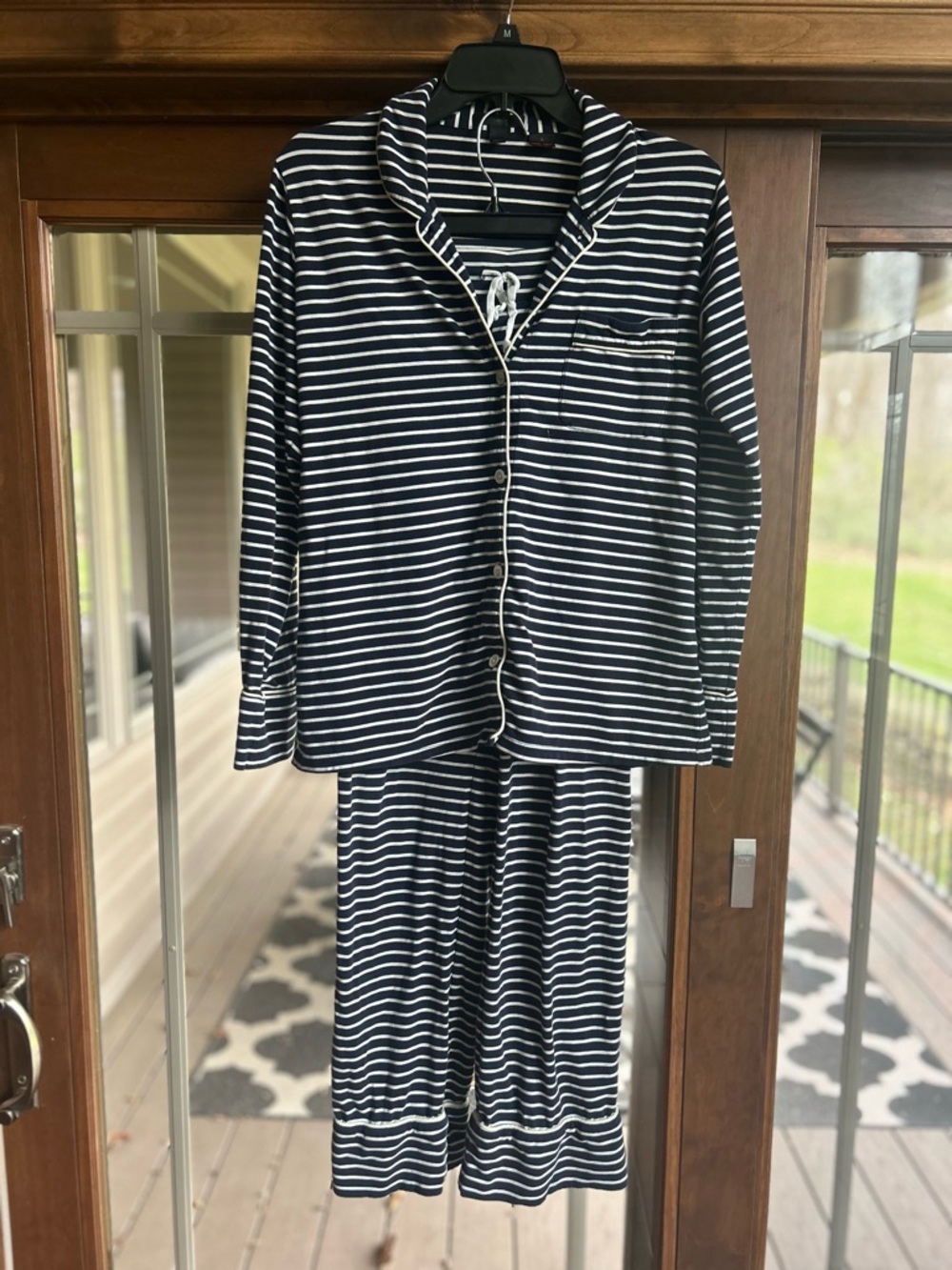 J. Crew Navy and White Striped Women's Pajama Set